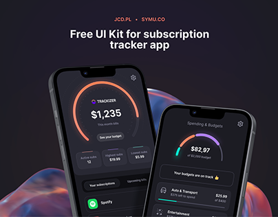 Trackizer - Free UI Kit for subscription tracker app