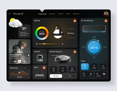Smart Home Dashboard UI Concept