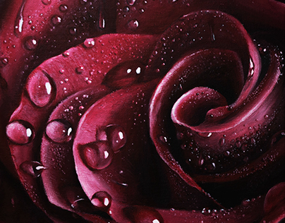 Acrylic rose with drops
