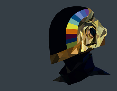 Guy-Manuel de Homem-Christo (Daft Punk) - Low Poly art