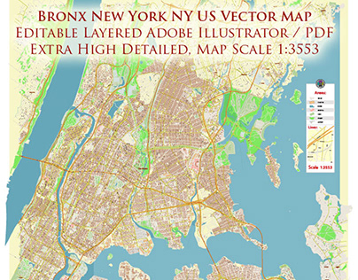 Bronx New York City NY US Map Vector