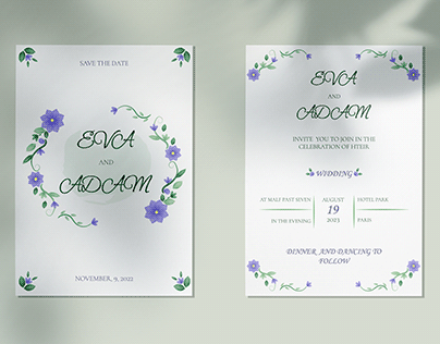 Wedding invitation in watercolor style