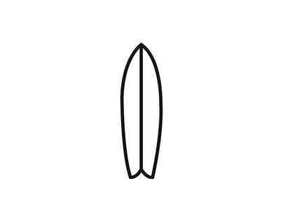 Surfboard line art icon