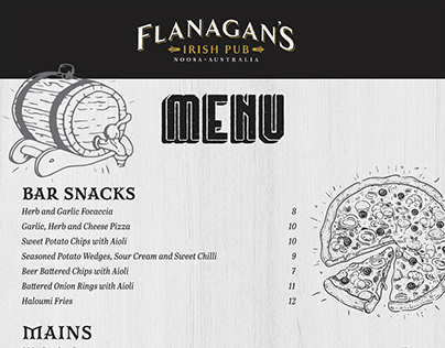 Menu for Flanagan's Irish Pub - Noosa