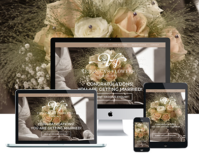 Landing page for bridal flowers shop