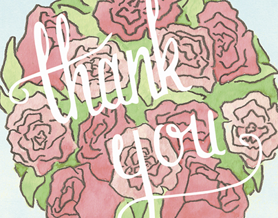 Hand drawn "thank you" cards