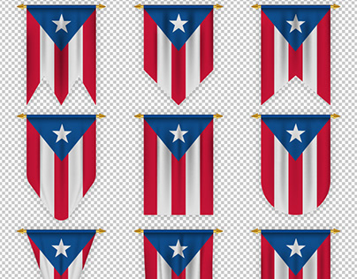 Puerto Rico Flag In Different Shapes