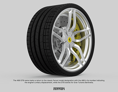 페라리 488 바퀴 Ferrari 488 Wheel Modeling, Rendering