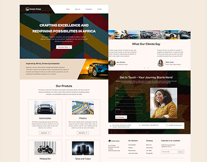 African Themed Landing Page for Innoson Group