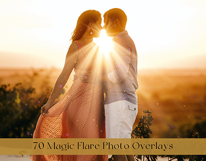 70 Magic Flare Photoshop Overlays, Digital Realistic