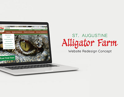 St. Augustine Alligator Farm Website Concept