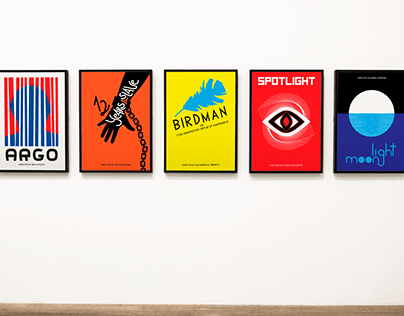 saul bass inspired posters (oscar best picture-winning)