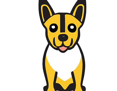 a cute doggy vector line artwork illustration