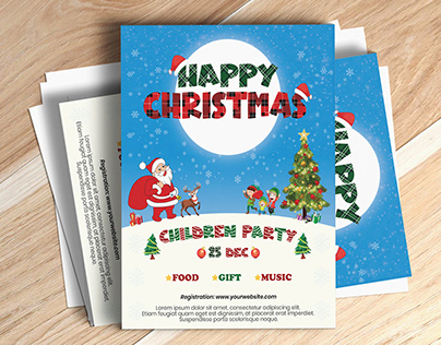 Christmas Children Part Flyer Template