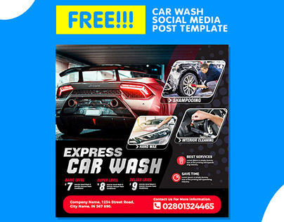 Free Download Car Wash Promotion Instagram Template