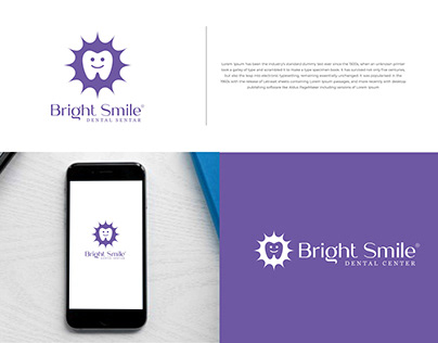 Bright smile logo design. Mobile app logo.