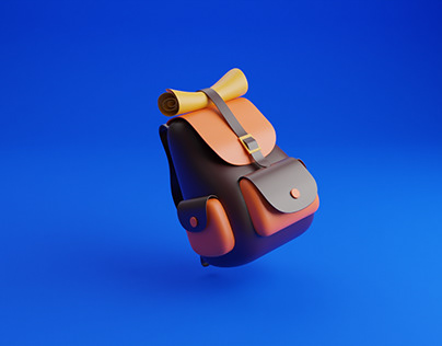 Backpack 3D illustration