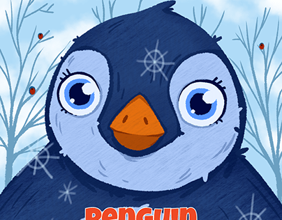Penguin in The Snowy Park