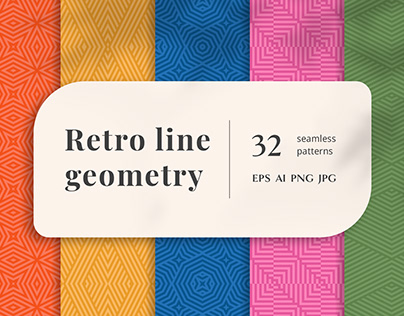 RETRO LINE GEOMETRY seamless patterns
