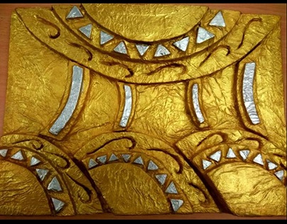 Gold Polystyrene Relief Sculpture