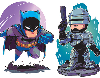 Ilustración Robocop & Batman
