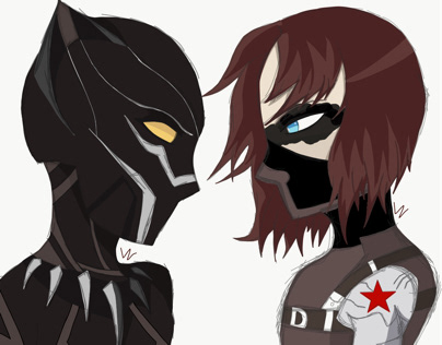 Black Panther and Bucky Barnes