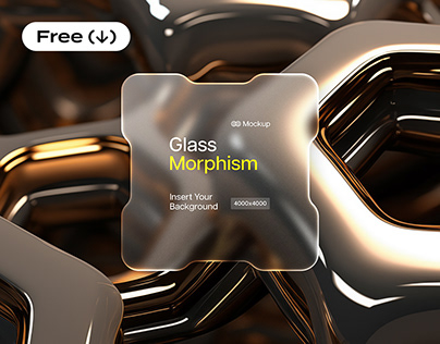 Glass Morphism Chip Card Mockup