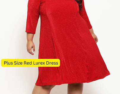 Plus Size Red Lurex Dress