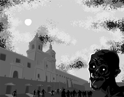 Zombie invasion, church of San Francisco Quito-Ecuador