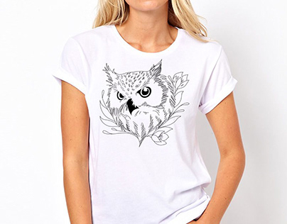 Hand drawn owl T-shirt Design