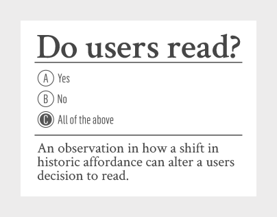 Do users read?