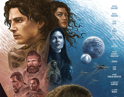 DUNE (2021) Illustrated Poster