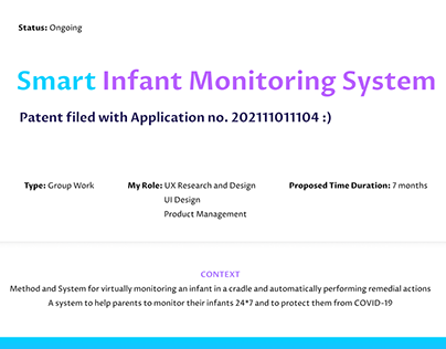 Smart Infant Monitoring System (Patented Project)