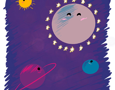 Cute Little Planets Illustration