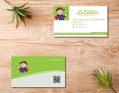 Business card for Mr. Plumber Plumbing. Sewers. Drains