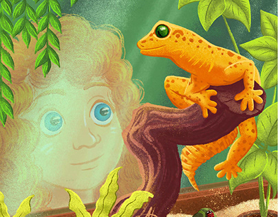 Story about Lizard. Book illustration