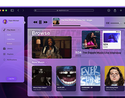 Dapple Music Browse Desktop Page