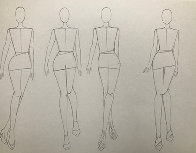 different poses of fashion figure