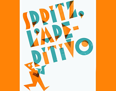 Spritz, l'aperitivo, letterpress poster