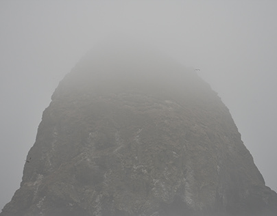 Haystack Rock in Foggy Ambience