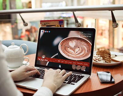 Replica of Coffee bar Web page using Adobe Photoshop.
