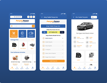 Auto Spare Parts Mobile App UI Design
