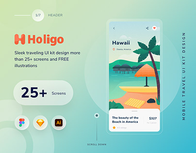 Holigo mobile UI kit