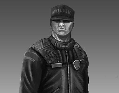 Cybernoire Cop Concept (Illustration)