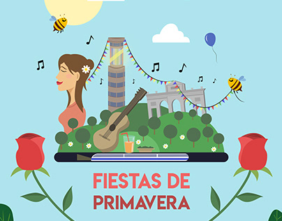 Diseño cartel Fiestas de Primavera Madrid 2019
