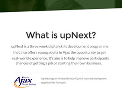 #UpNextAjax: copy and design for various clients