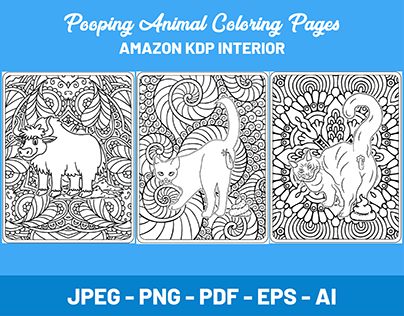 Pooping Animal Coloring Pages