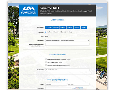 UAH Online Giving Form