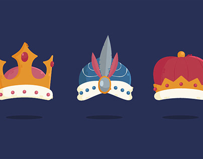 Reyes Magos Crowns Illustration