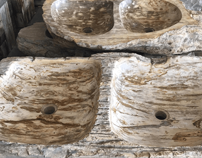 Petrified Wood Vessel Kitchen Sinks